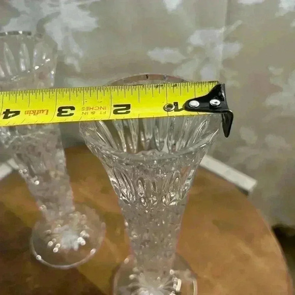Vintage Set of 2  Cut Glass/Crystal Vases - Picture 6 of 6